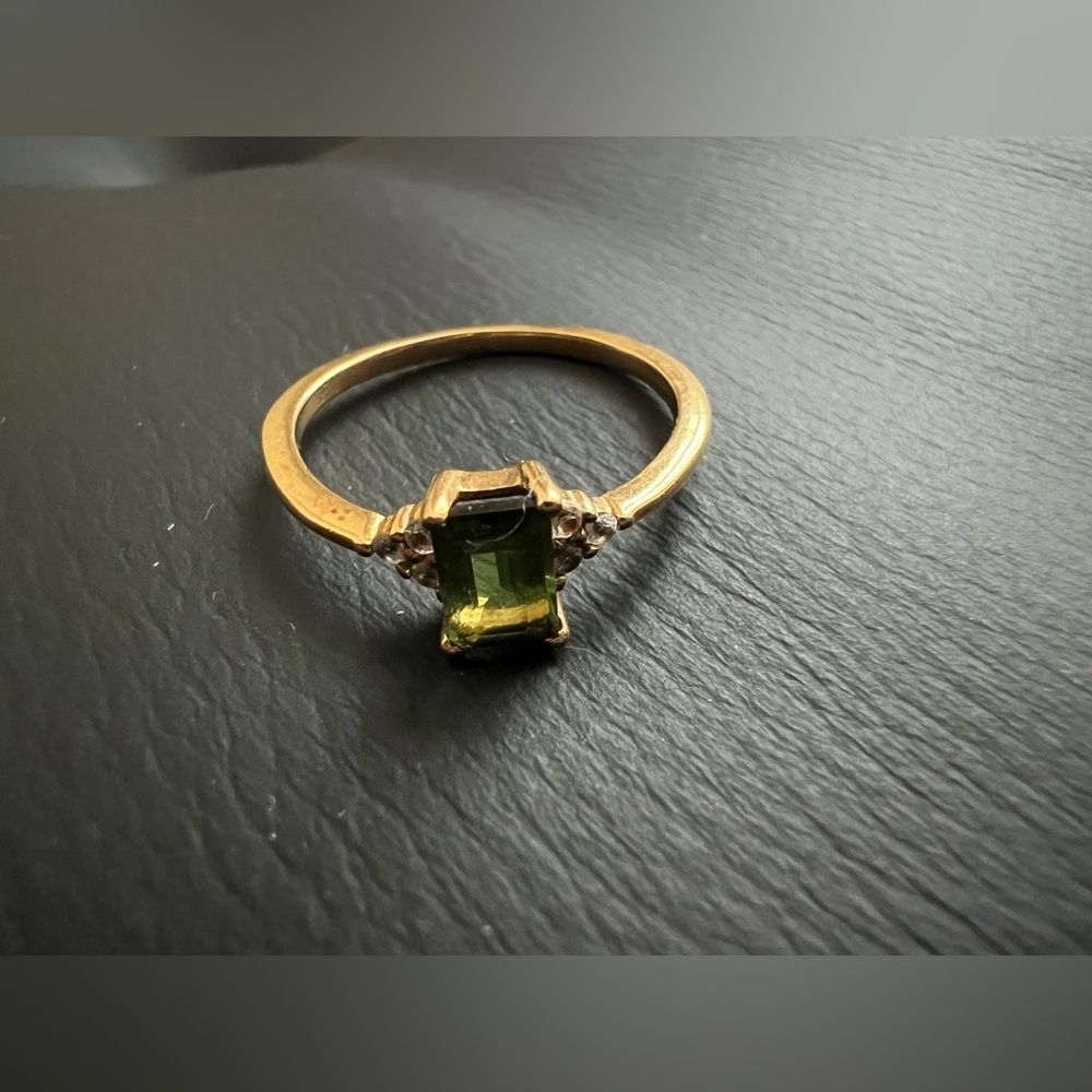 Aurate Vintage Inspired Emerald Cut ring green tourmaline 6